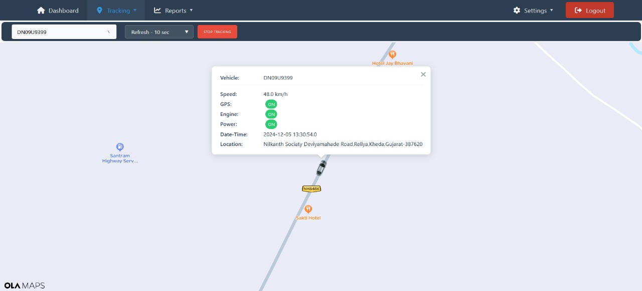 Bonrix Vehicle Tracking Dashboard